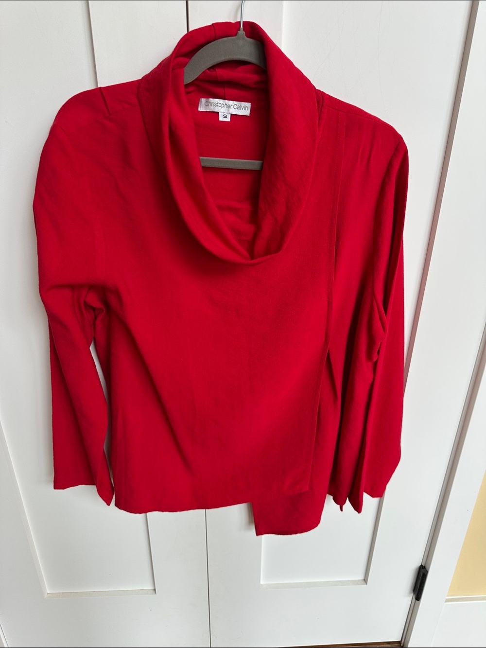 Christopher & Banks Bright Red Cowl Neck Top Size S